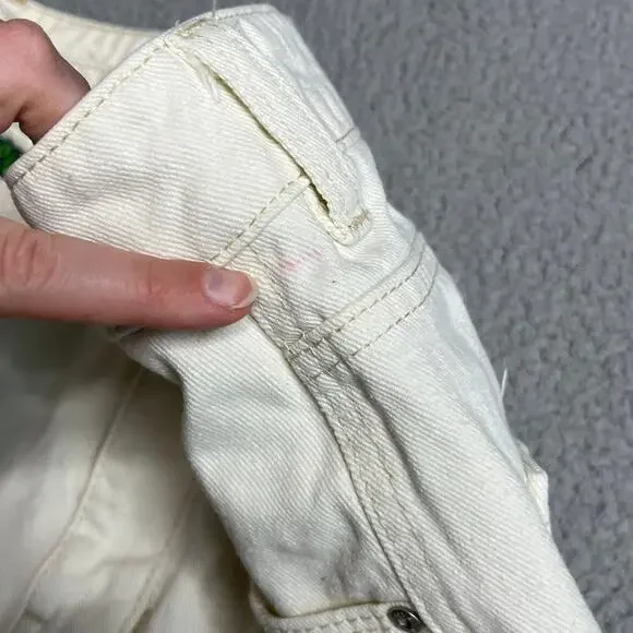 Empyre Tori Cargo Jeans 2 High Rise Baggy Wide Leg Y2K White Denim Pants XS - Picture 10 of 16